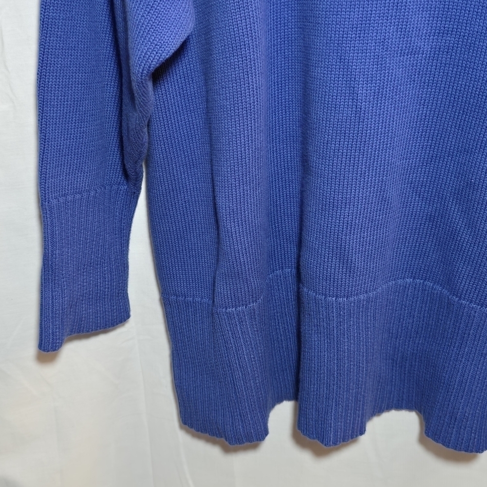 Bryn Walker Vintage 100% Cotton Blue Mock Neck Sweater Lagenlook Tunic, az L - Picture 4 of 7